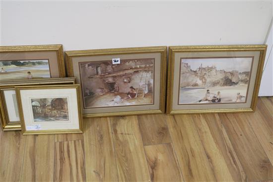 Six assorted prints after William Russell Flint, largest 30 x 39cm